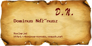 Dominus Nónusz névjegykártya